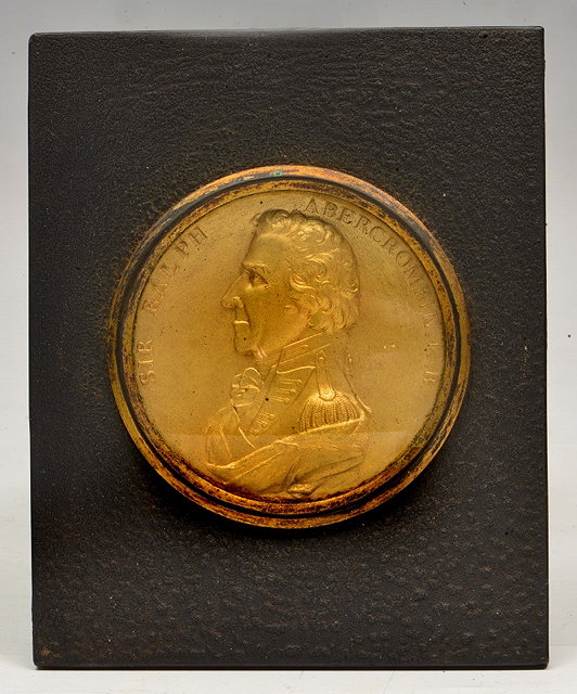 Appraisal: A PRESSED BRASS SILHOUETTE MINIATURE PORTRAIT of Sir Ralph Abercrombie