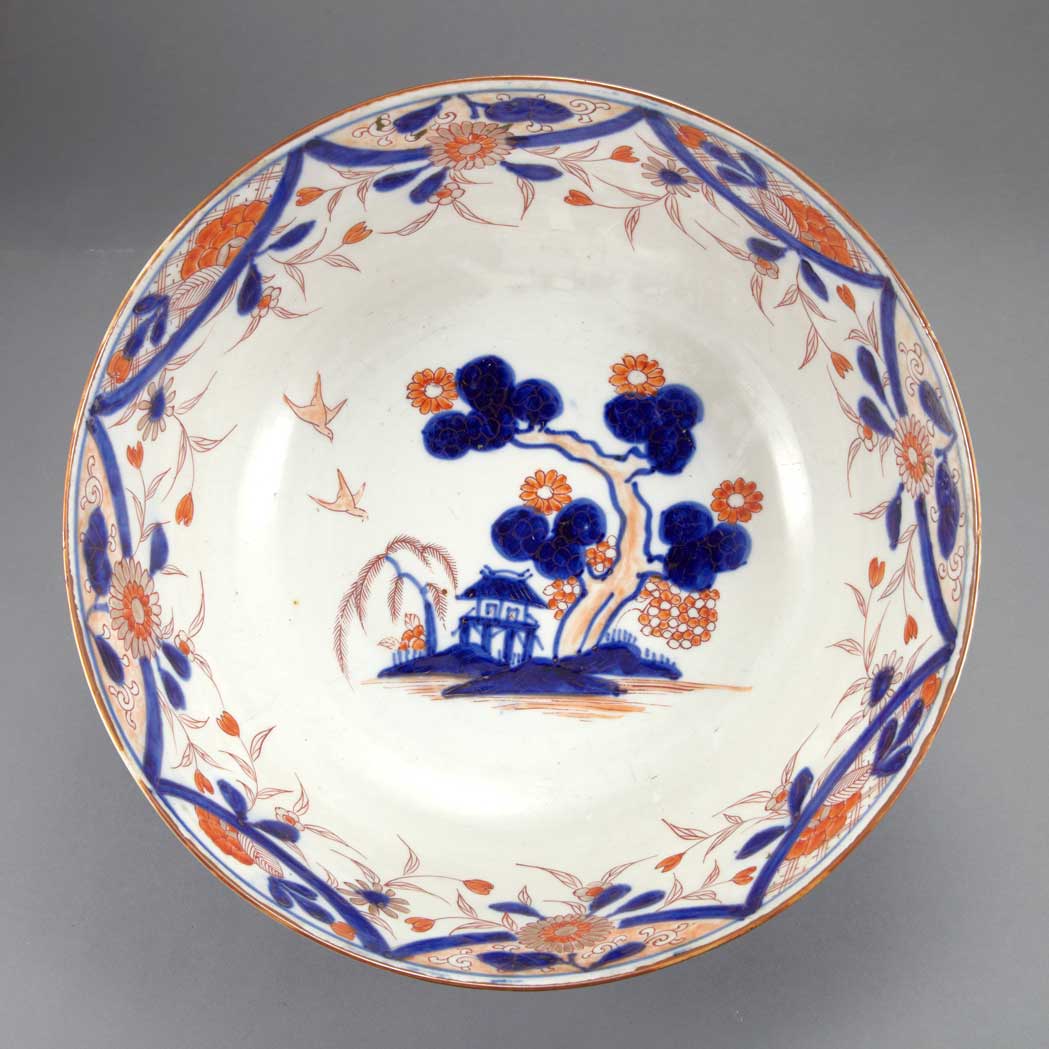 Appraisal: Chinese Imari Porcelain Punch Bowl th Century Painted on the