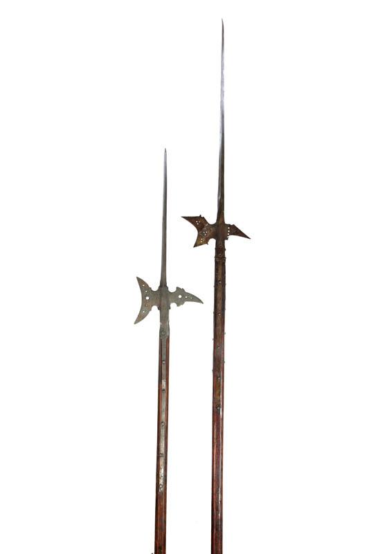 Appraisal: TWO HALBERDS Probably European th century or earlier Steel pierced