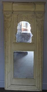 Appraisal: th Century French Carved Giltwood and Paint Decorated Trumeau Mirror