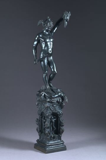 Appraisal: After Benvenuto Cellini Italian - Patinated bronze group of Perseus