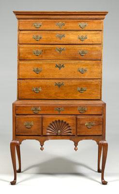 Appraisal: New England Queen Anne high chest cherry with white pine