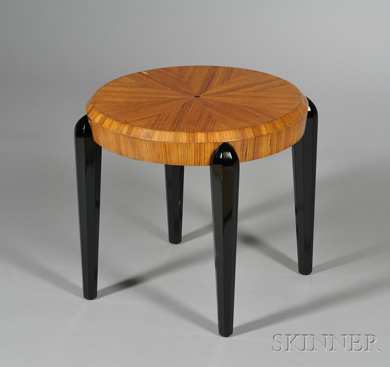 Appraisal: Decorative Low Table Black lacquer and veneered wood th century