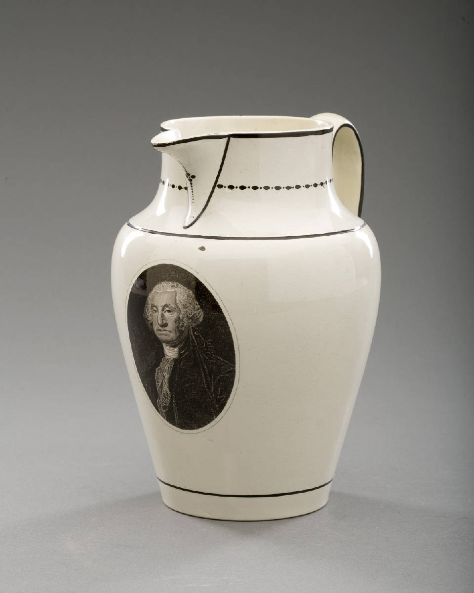 Appraisal: GEORGE WASHINGTON ' ENGLISH PEARLWARE BLACK TRANSFER-PRINTED JUG CIRCA Printed