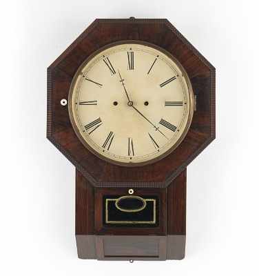 Appraisal: Atkins Clock Company Day Wagon Spring Wall Clock ca Rosewood