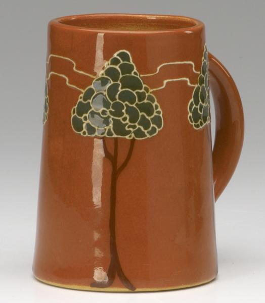 Appraisal: WELLER Jap Birdimal mug decorated with tall trees on an