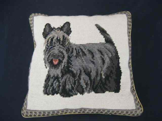 Appraisal: Needlepoint Pillow of a Scottie '' square