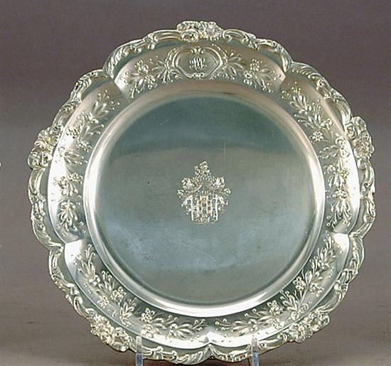 Appraisal: Set of Continental silver salad plates circa finely floral and