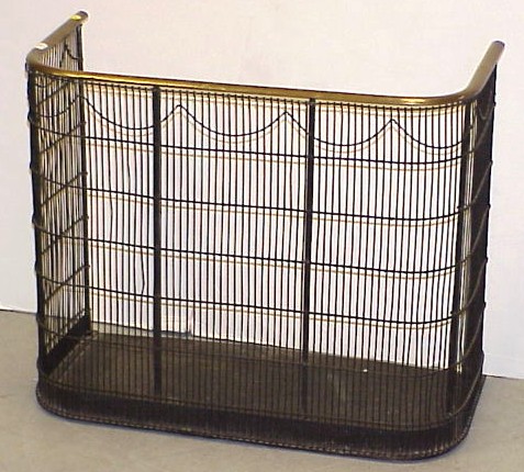 Appraisal: Fire screen th C brass rim over wire tall narrow