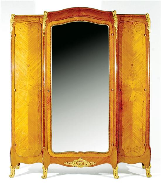 Appraisal: Louis XV style kingwood and gilt-bronze mounted armoire early th