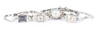 Appraisal: Platinum diamond Elgin watch K white gold Bulova with diamonds