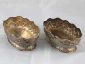 Appraisal: A pair of Victorian silver oval bowls on spread bases