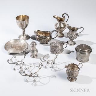 Appraisal: Twelve Pieces of Georgian Sterling Silver Tableware various dates and