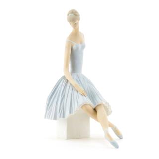 Appraisal: Large Lladro Gres Porcelain Seated Ballerina Dancer Large Lladro Gres