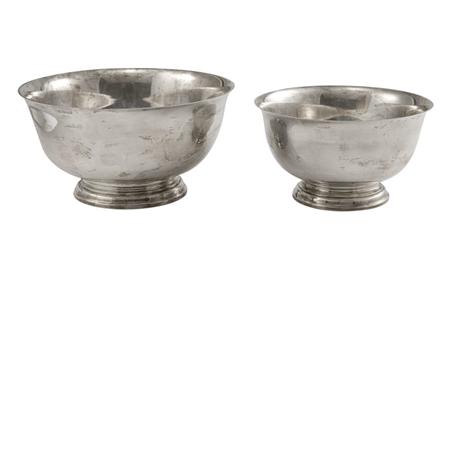 Appraisal: Two American Paul Revere Style Sterling Silver Footed Bowls Estimate