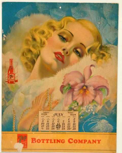 Appraisal: Unusual up Calendar Great-looking item featuring artwork by a noted