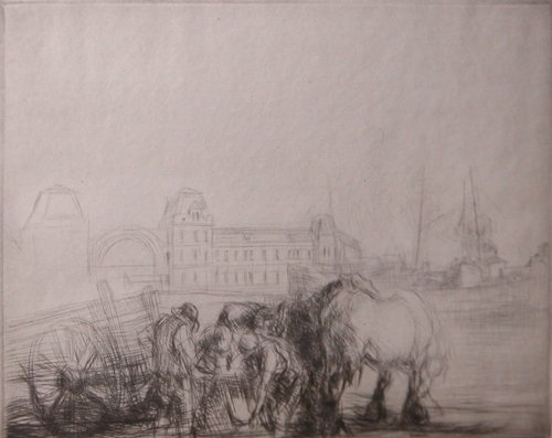 Appraisal: A view of the Port at Ostend in Blampied's signature