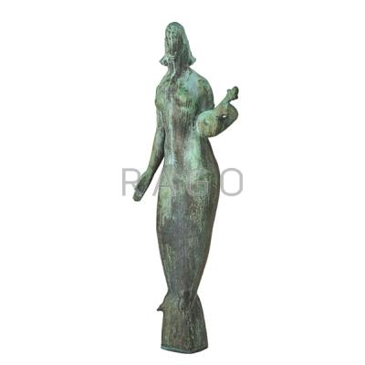 Appraisal: TED RANDALL - Verdigris-patinated bronze nude sculpture with lute Alfred