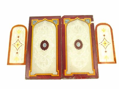 Appraisal: A collection of glass panels including four Regency painted panels