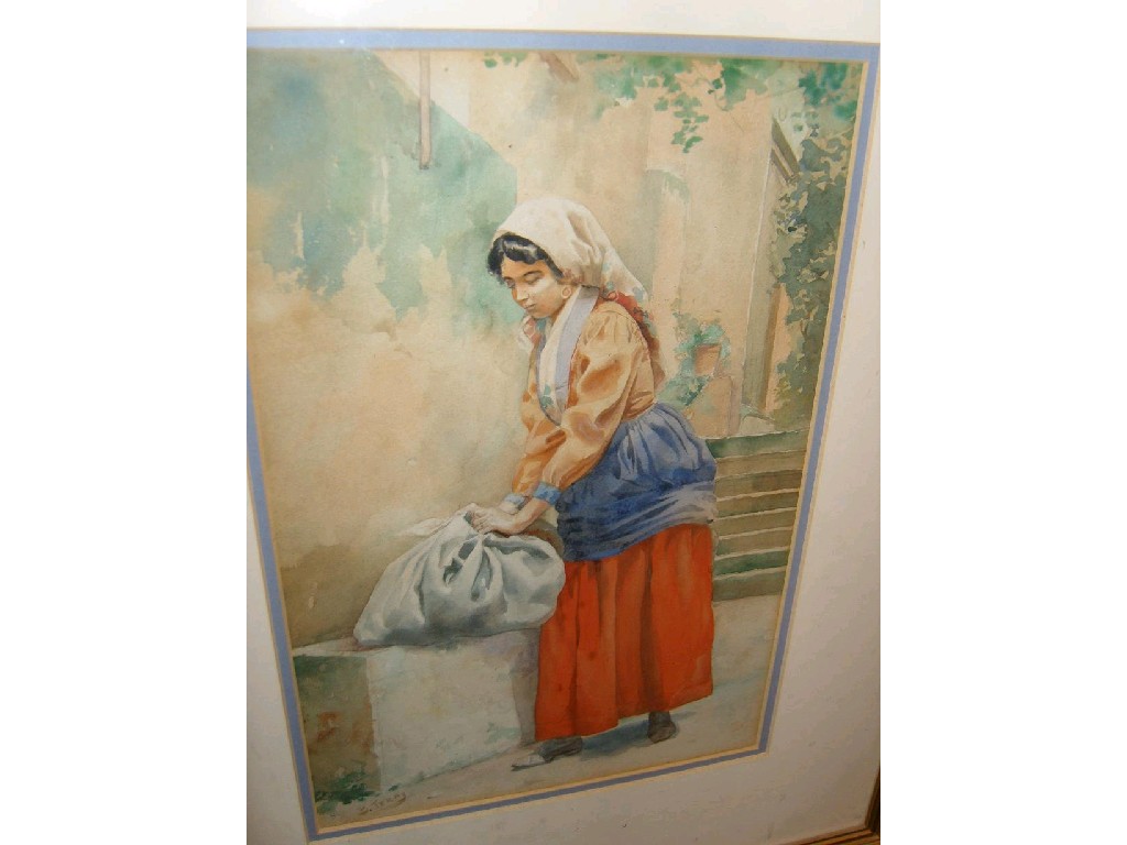 Appraisal: An early th century watercolour of a woman in gypsy