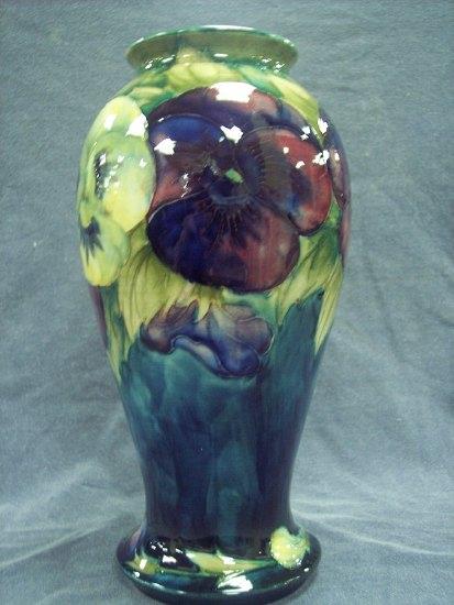 Appraisal: A Pansy pattern baluster vase of medium blue ground with