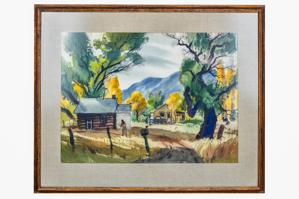 Appraisal: RALPH HOLETT - RURAL LANDSCAPE watercolor on paper signed lower