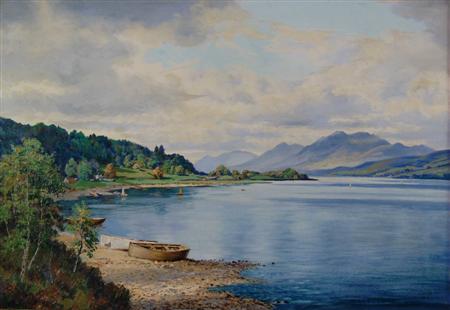 Appraisal: GEORGE MELVIN RENNIE SCOTTISH - LOCH LOMOND Signed oil on