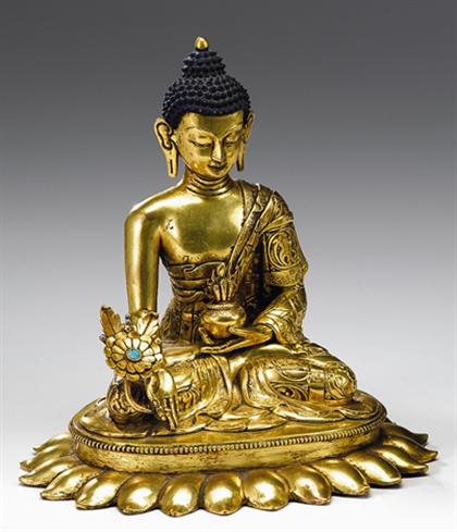 Appraisal: Gilt bronze Tibetan figure of Shakyamuni Finely cast and seated