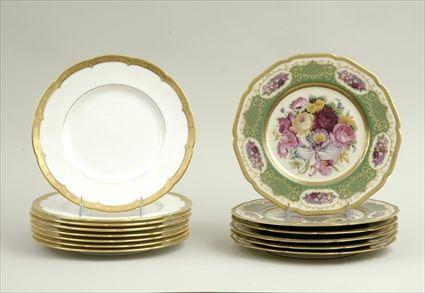 Appraisal: Six Bavarian Gilt and Polychrome Decorated Porcelain Plates Together with