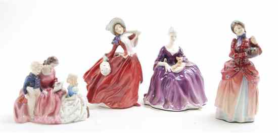 Appraisal: Four Royal Doulton Porcelain Figurines comprising Charlotte Bedtime Story Autumn