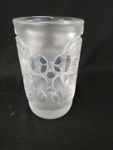 Appraisal: Boda Crystal Vase cut frosted artist signed Ballien