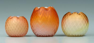 Appraisal: Three apricot rose bowls one herringbone shading to light pink