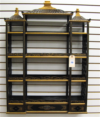 Appraisal: CHINOISSERIE WALL ETAGERE American th century having four levels of