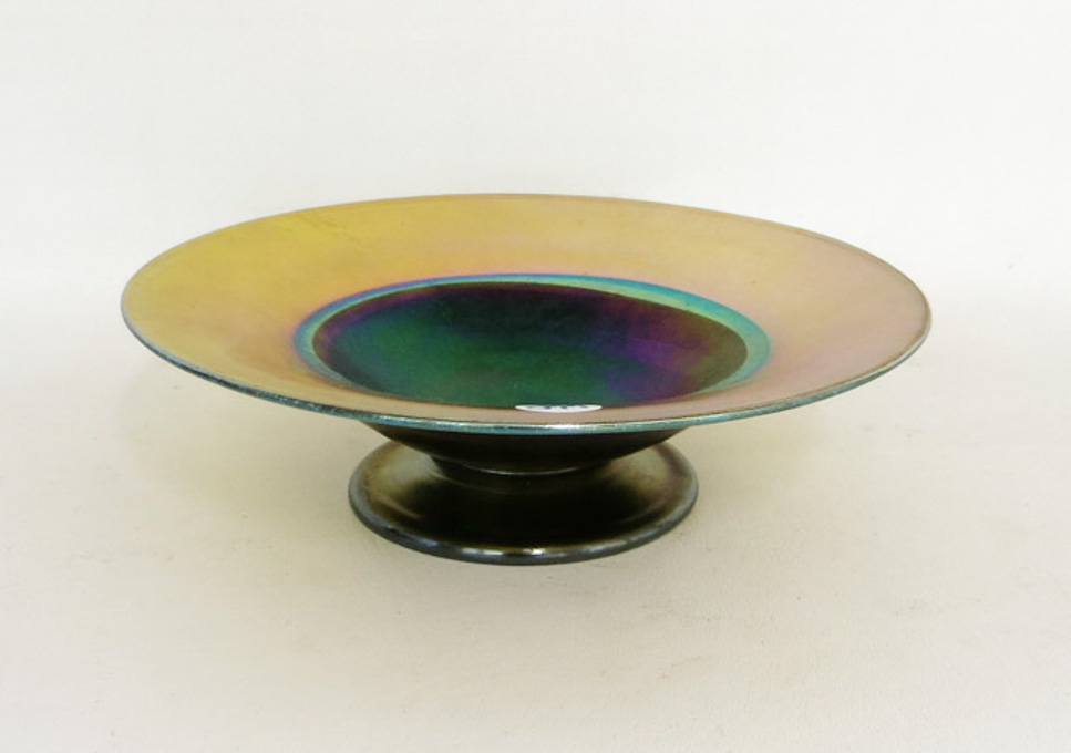 Appraisal: L C TIFFANY FAVRILE ART GLASS FOOTED BOWL having an