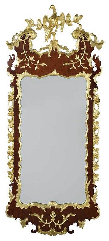 Appraisal: Fine Chippendale Mahogany and Parcel Gilt Mirror British th century