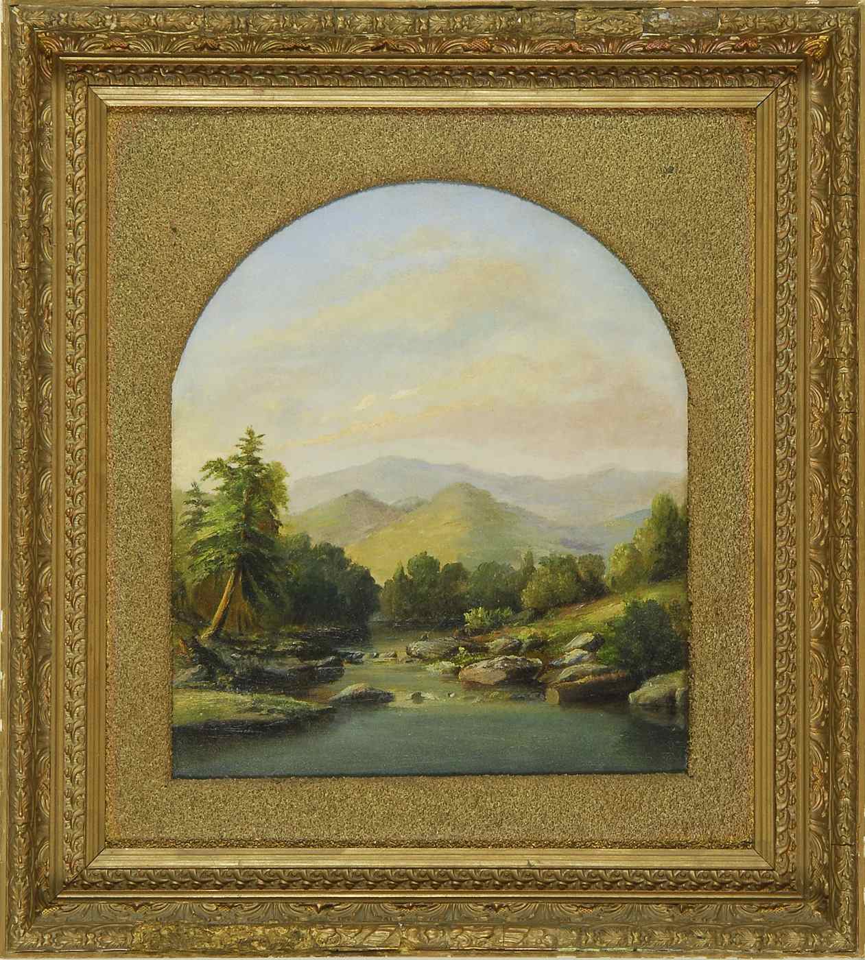 Appraisal: AMERICAN SCHOOL th CenturyA lone fisherman on a mountain river