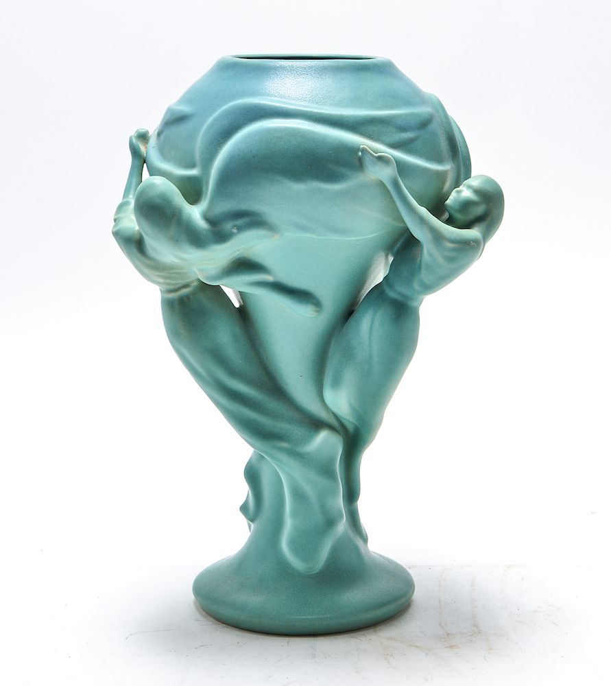 Appraisal: Van Briggle Pottery Angel Vase Craig Stevenson Van Briggle Angel