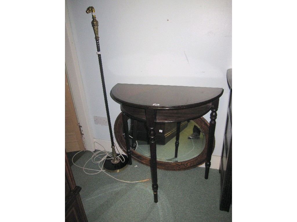 Appraisal: Lot comprising hall table mirror and a floor lamp