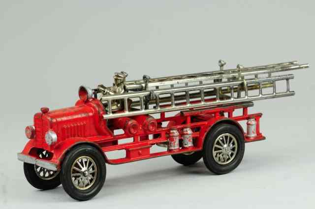 Appraisal: HUBLEY LADDER TRUCK Cast iron painted in red overall silver