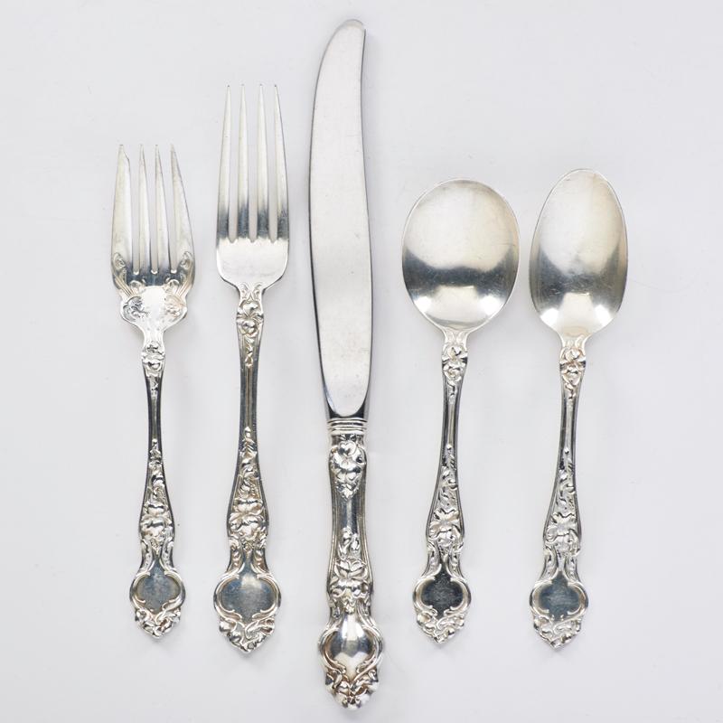 Appraisal: WALLACE SILVERSMITHS VIOLET STERLING FLATWARE Condition Report DISCLAIMER Rago Unreserved