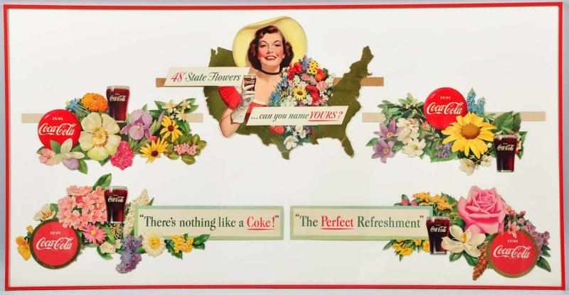 Appraisal: Coca-Cola State Flowers Back Bar Display Description Complete with original