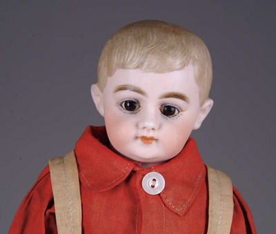 Appraisal: AMERICAN SCHOOLBOY DOLL Molded hair shoulder head school boy with