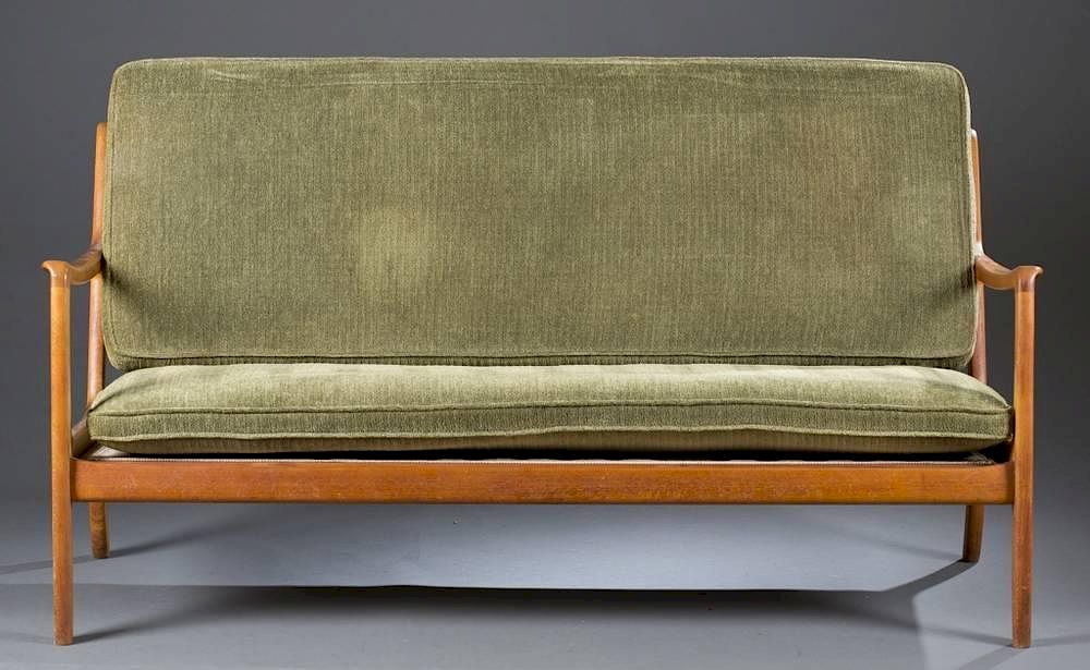 Appraisal: Scandinavian sofa A Scandinavian sofa Mid th century Teak frame