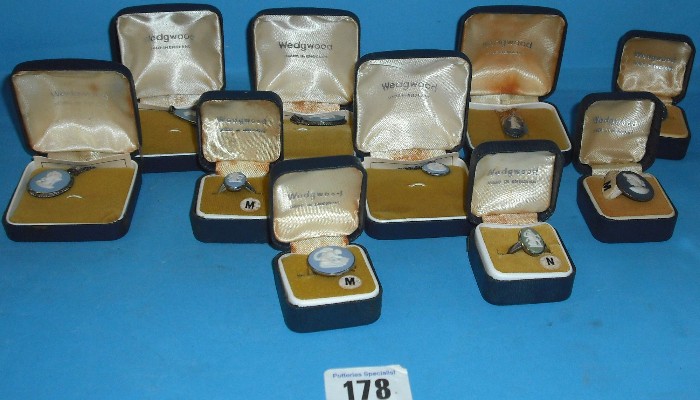 Appraisal: Assorted Pieces of Wedgwood Jasper Jewellry