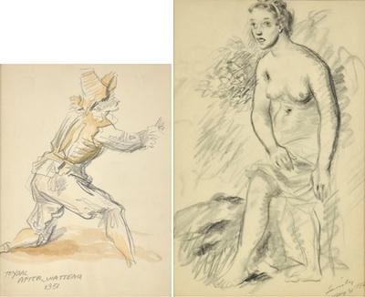 Appraisal: Drawings by Two Cleveland School Artists John Teyral and Michael