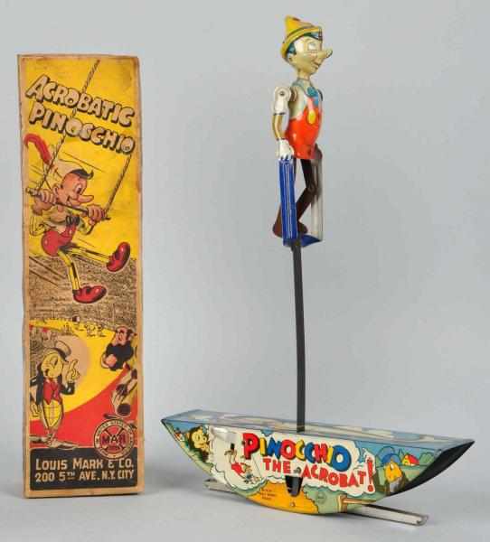 Appraisal: Tin Marx Disney Pinocchio Acrobat Wind-Up Toy Description American Working