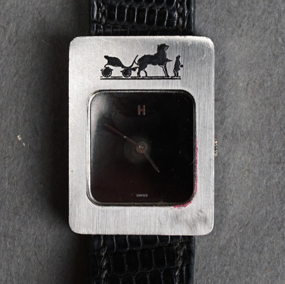 Appraisal: Hermes Equipage Logo Quartz Wristwatch Numbered Currently can be set