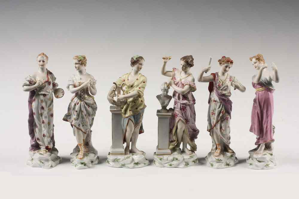 Appraisal: SEVRES FIGURINES - The Six Muses of the Arts with