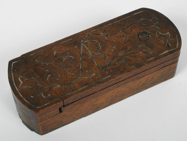 Appraisal: Nineteenth century walnut hand carved folk art puzzle lock box