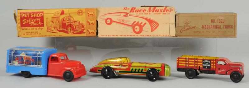 Appraisal: Lot of Vehicle Toys American Includes one plastic Marx Pet